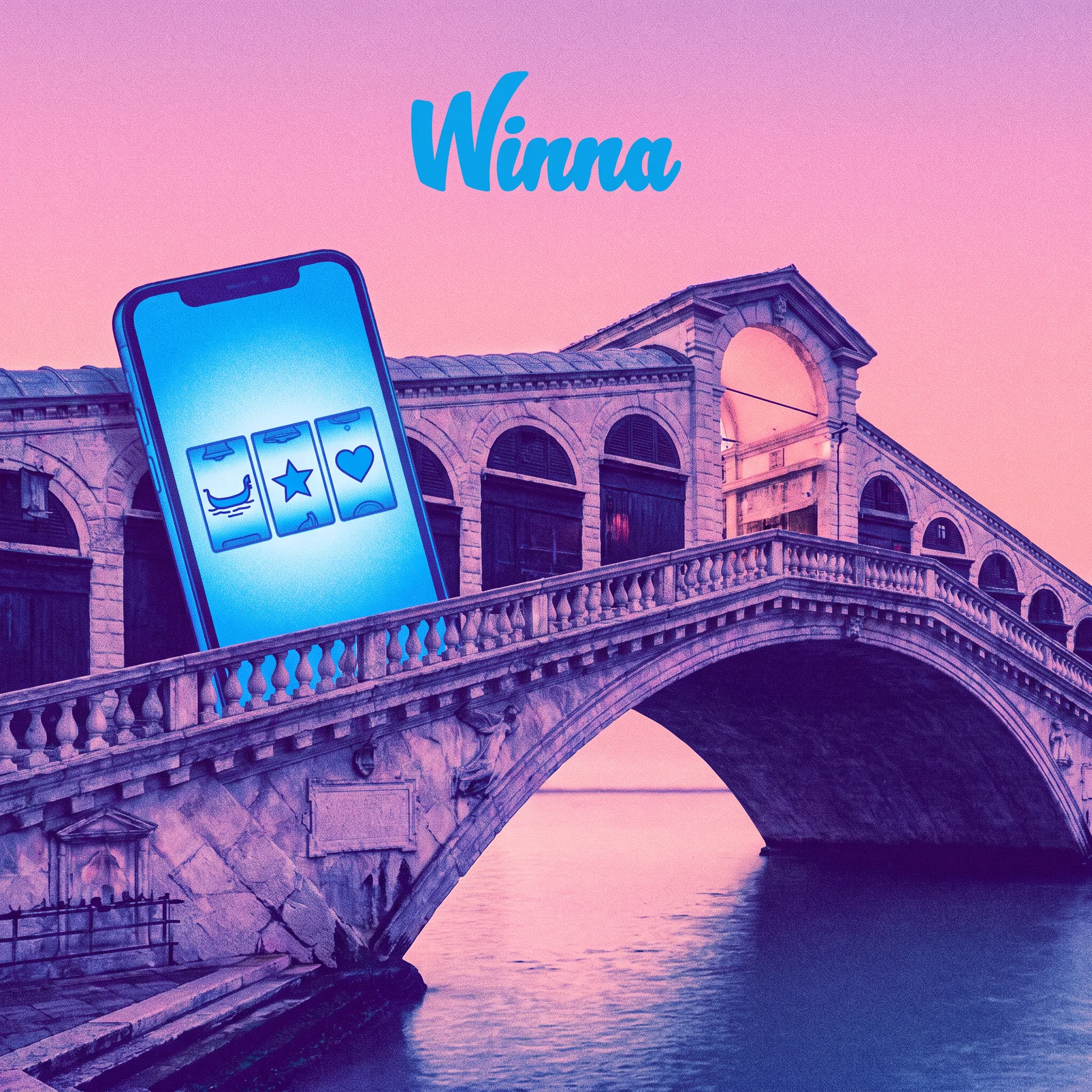 Winna nel browser dello smartphone sul ponte di Rialto