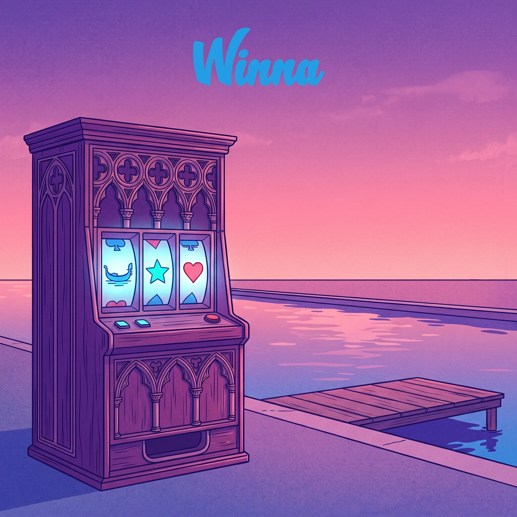 Slot Winna in una scena veneziana illustrata